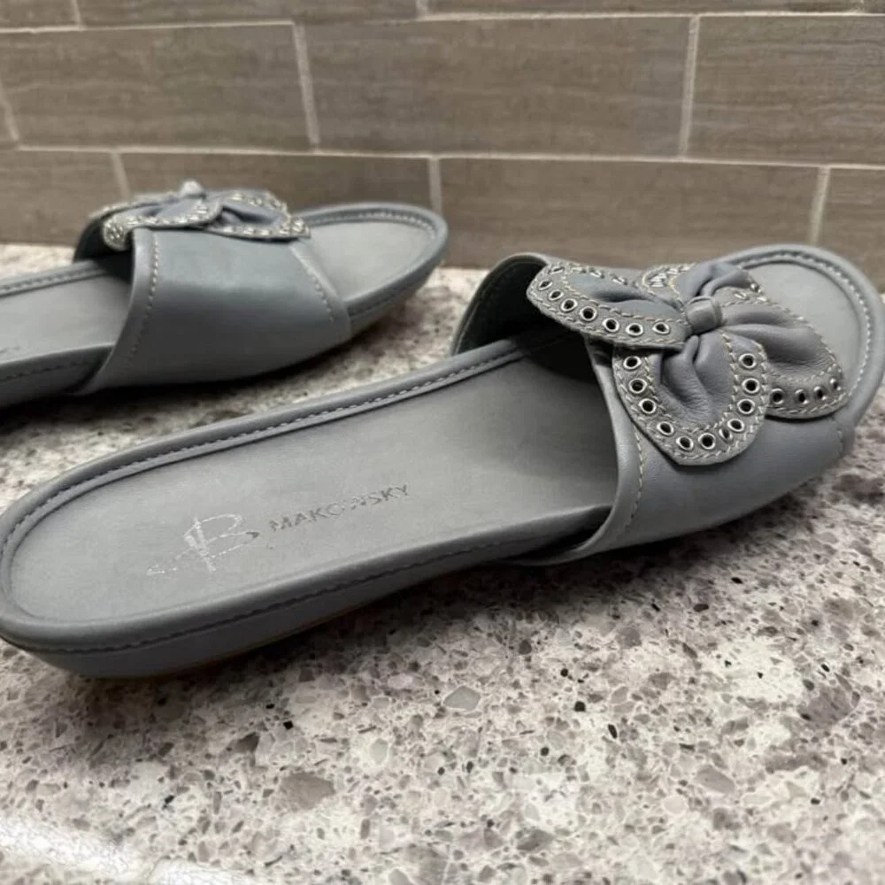 Women’s B.‎ Makowsky Dusty Blue Soft Leather Slip On Shoes-Size 7.5M - Picture 9 of 9